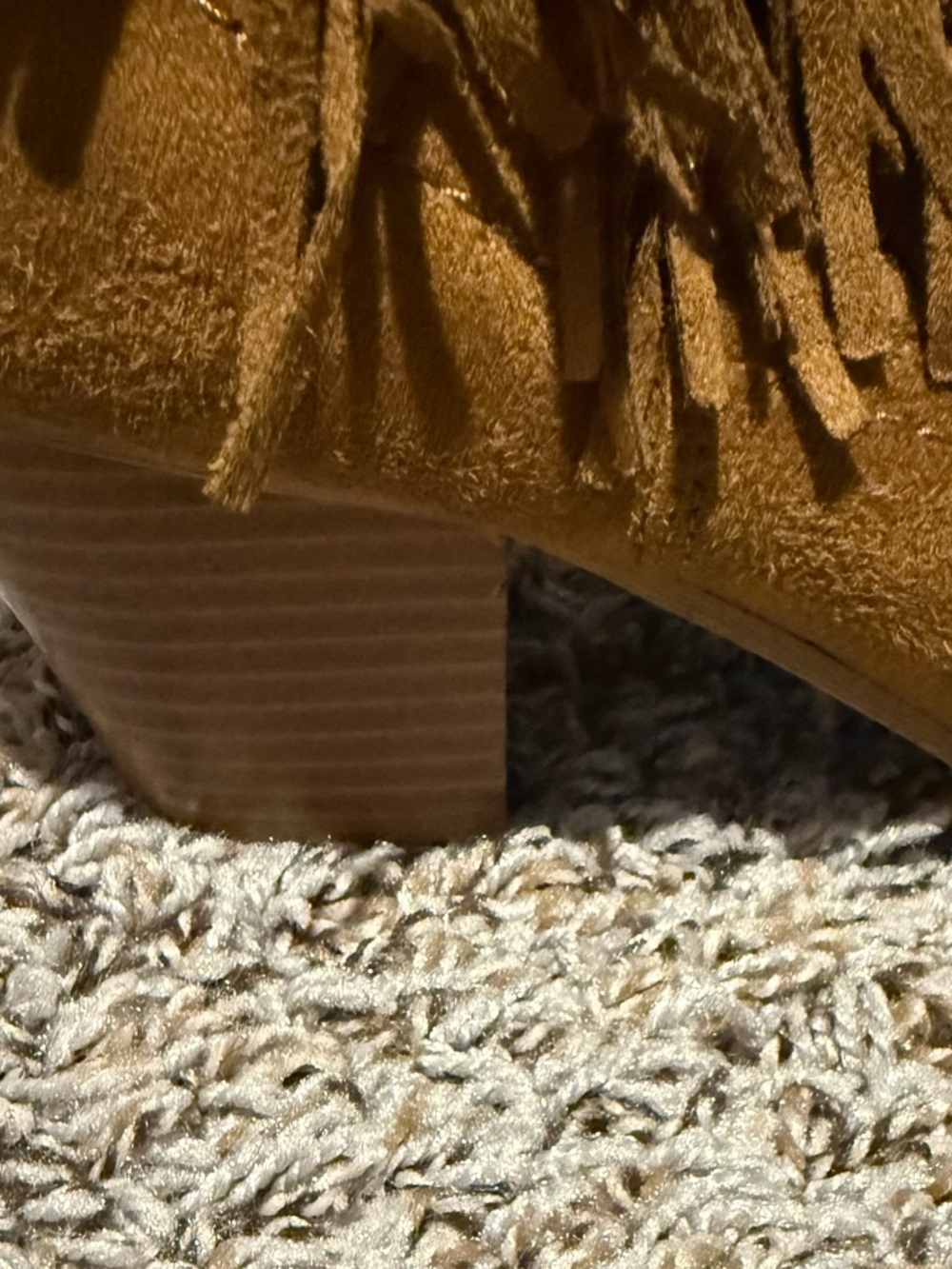 Brash Cognac Suede Fringe Ankle Booties - Picture 8 of 11